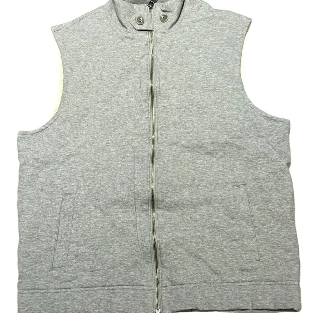 Banana Republic Men’s Large Gray Jersey Full Zip Vest